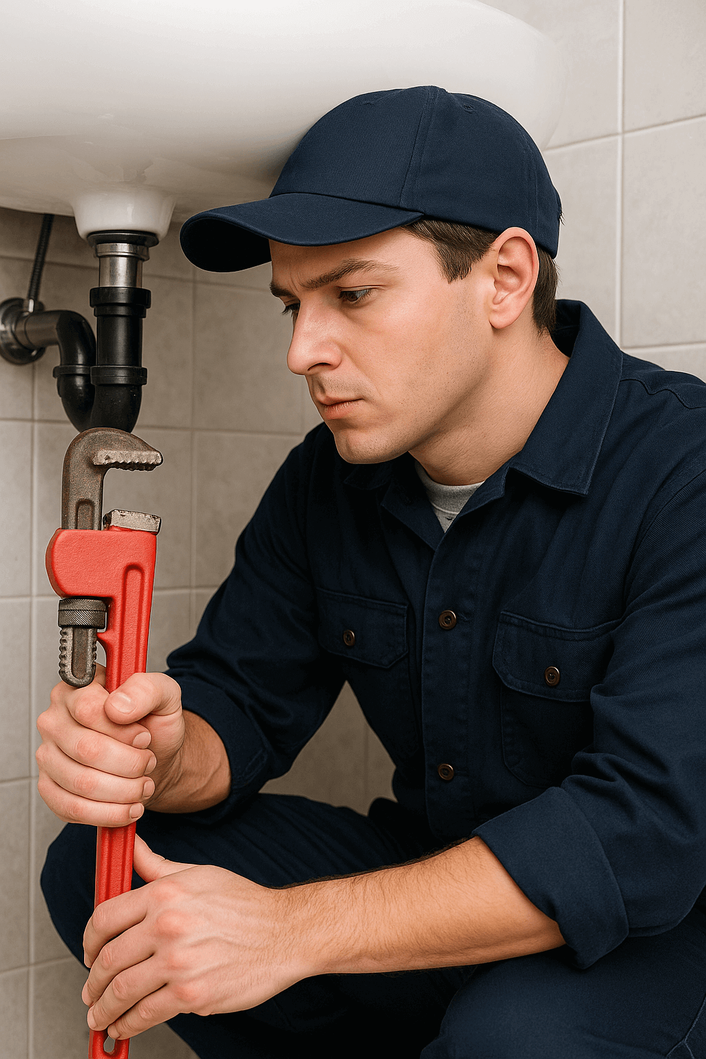 Plumber working